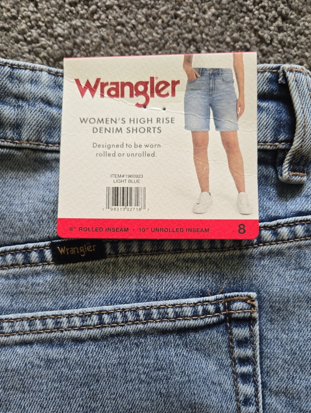 Wrangler Light Blue High Waist Women's Denim Shorts